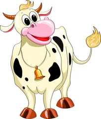 Door stickers Boerderij Cartoon spotted cow