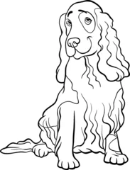 Papier Peint photo autocollant Bricolage Caricature de chien épagneul cocker pour cahier de coloriage