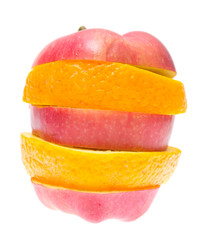 Fototapeta na wymiar Fruit composed apple and orange.