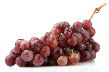 ripe sweet grapes isolated on white.