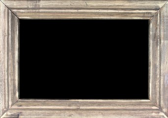 Old picture frame isolated on black background. - obrazy, fototapety, plakaty