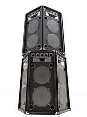 Fototapeta premium Large audio tower speakers on a white background