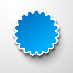 Paper blue round flower note.