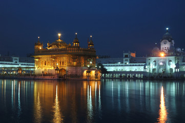 Golden Temple at night - heart of Sikh religion, Amritsar,India