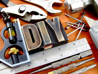 Rustic and vintage do it yourself used tool background
