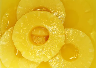 Deurstickers Plakjes fruit Ananas schijfjes
