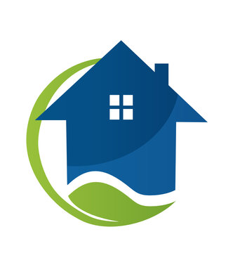 House and leaf logo vector