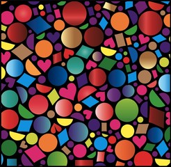 Colorful confetti isolated on black background-vector