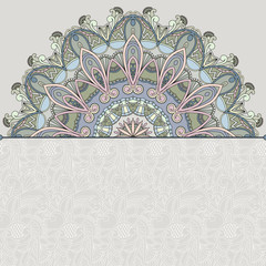 Ornamental frame on pattern background, can be used to design in
