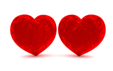 two red velvet hearts