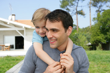 Piggy-back in the garden