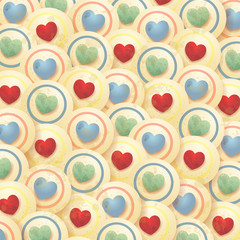 Hearts pattern in vintage style
