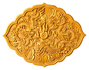 Golden dragon carved