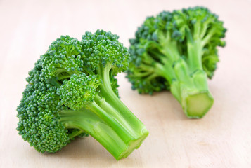 Fresh broccoli on desk
