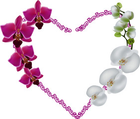 Fototapeta na wymiar heart shape orchid decoration
