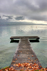pier in lake annecy, France