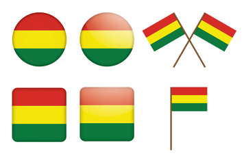 set of badges with flag of Bolivia vector illustration