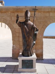 A statue of pope Benedicy XVI in puglia