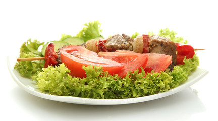 tasty grilled meat and vegetables