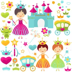 Poster Monde magique ensemble de princesse