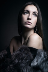 woman in a fur coat.