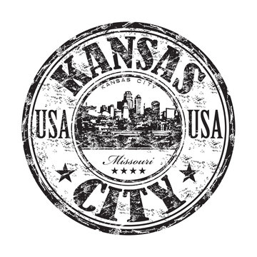 Kansas City grunge rubber stamp