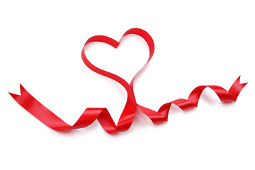 Heart shape red ribbon