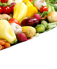 Group of fresh vegetables isolated on white