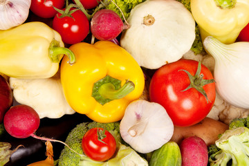 Group of fresh vegetables isolated on white