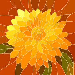 Naklejki  Vector illustration of flower yellow chrysanthemum.