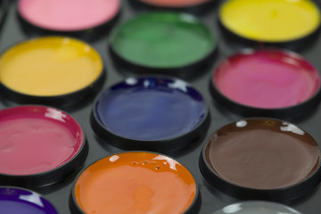 colored paints. Watercolors