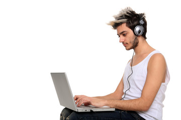 young man with notebook