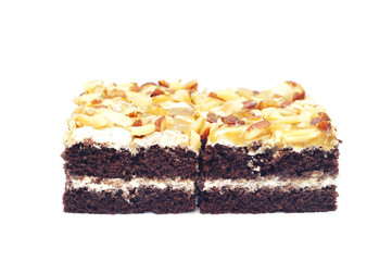 mini toffee cakes on white background