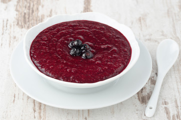 black currant jam in a bowl