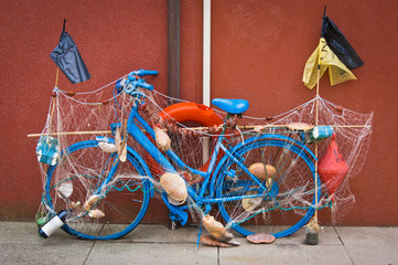 Fahrrad gefangen im Netz