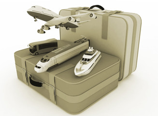 concept of transport for trips. 3d render illustration