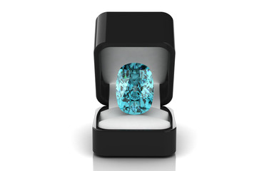 blue diamond  in a gift box