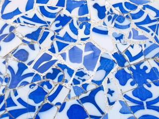 Fototapeta premium Background of broken tiles, Barcelona
