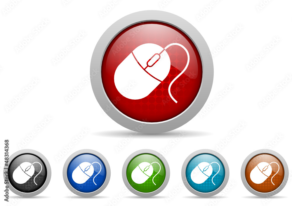 Poster mouse vector icon set