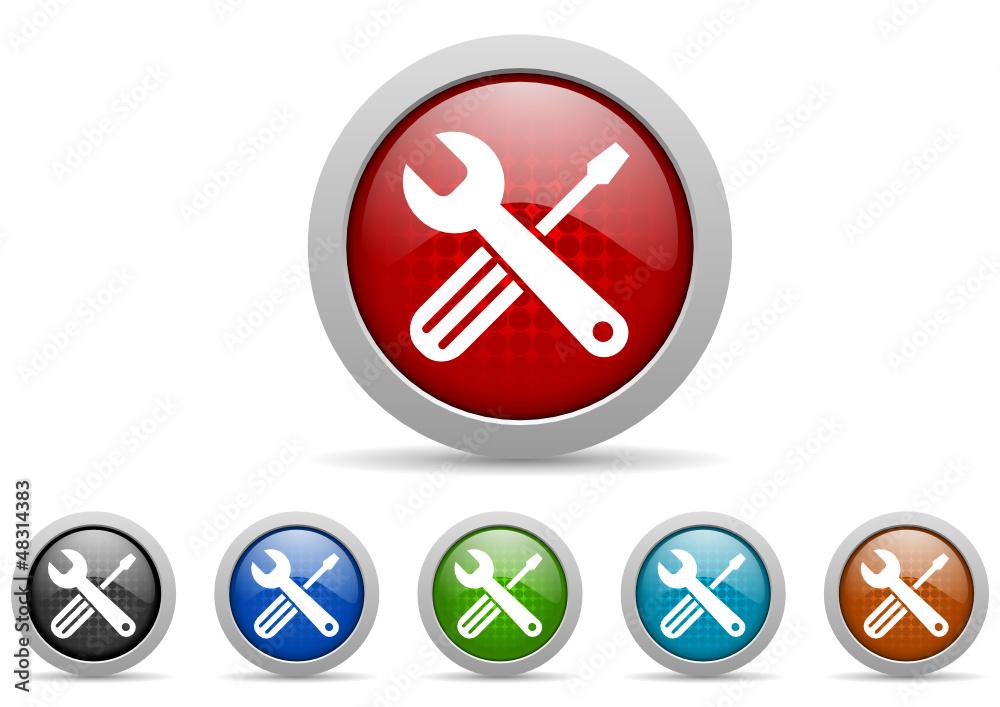 Aufkleber tools vector icon set
