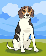 Beagle-Hund-Cartoon-Illustration
