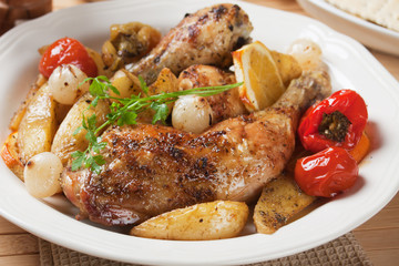 Roasted chicken leg