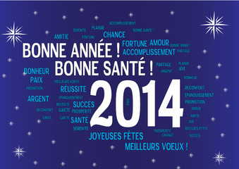 WEB ART DESIGN CARTE VOEUX TAG CLOUD BONNE ANNEE  2014 110