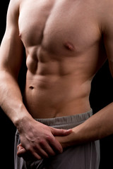 Fototapeta na wymiar Muscular torso of a man