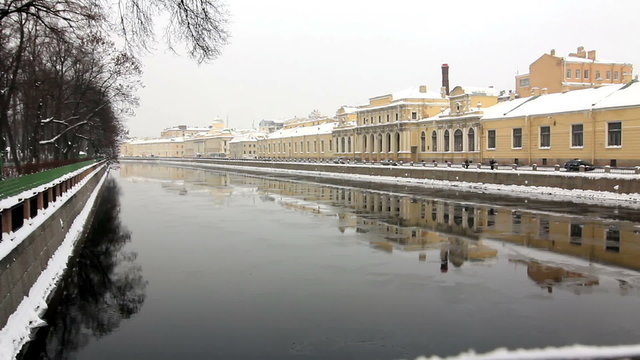 Fontanka River in Winter, St. Petersburg, Russia.