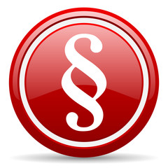 paragraph red glossy icon on white background