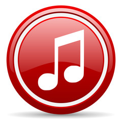 music red glossy icon on white background