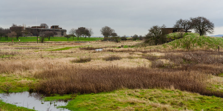 View To Old Fort Over Marshland Essex Uk