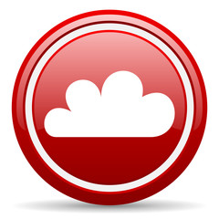 weather forecast red glossy icon on white background