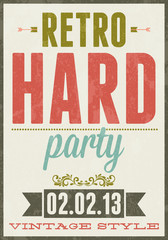 Retro party vector vintage typography poster illustration